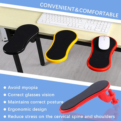 Desktop computer armrest adjustable wrist support pad