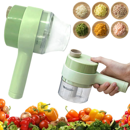 4 in 1 Handheld Electric Vegetable Cutter, USB Rechargeable Vegetable Cutter Slicer