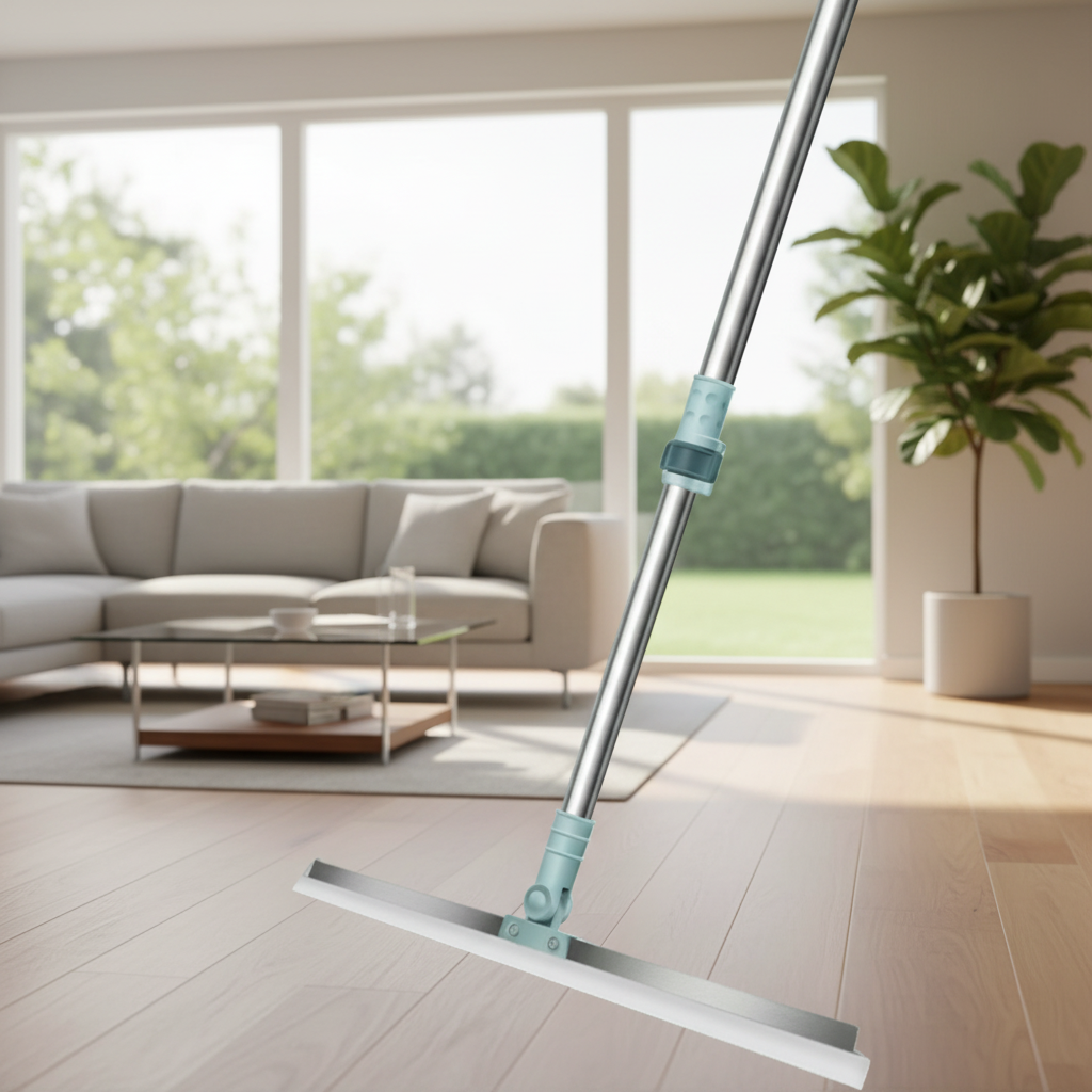 All-Purpose Scraping Wiper Handle Household Cleaning Tool for Floor Bathroom Kitchen Shower Tile Pet Hair