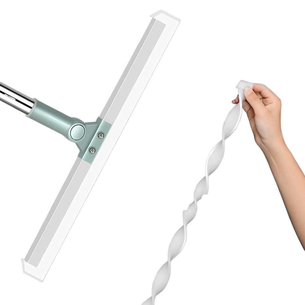 All-Purpose Scraping Wiper Handle Household Cleaning Tool for Floor Bathroom Kitchen Shower Tile Pet Hair