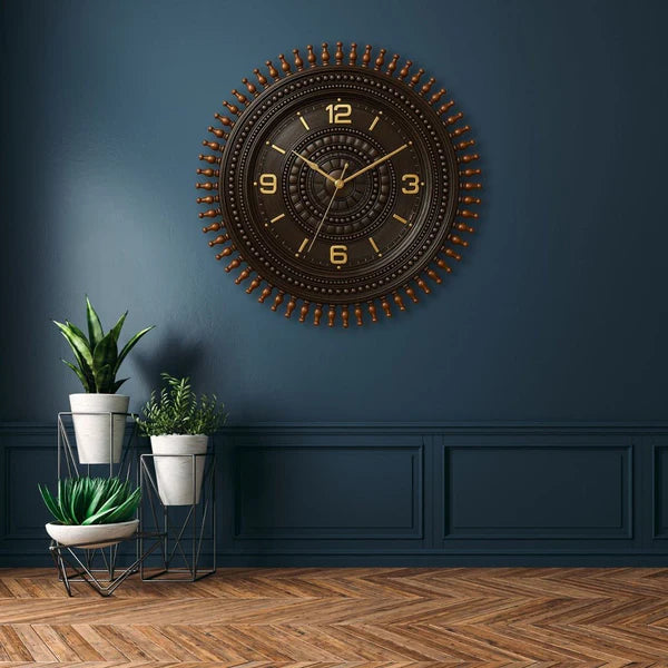 Handcrafted Wooden Round Wheel Ship Clock.... 22 inches...