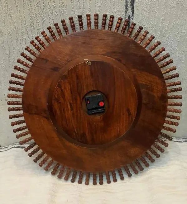 Handcrafted Wooden Round Wheel Ship Clock.... 22 inches...