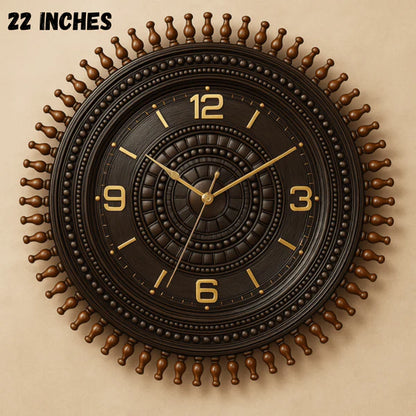 Handcrafted Wooden Round Wheel Ship Clock.... 22 inches...