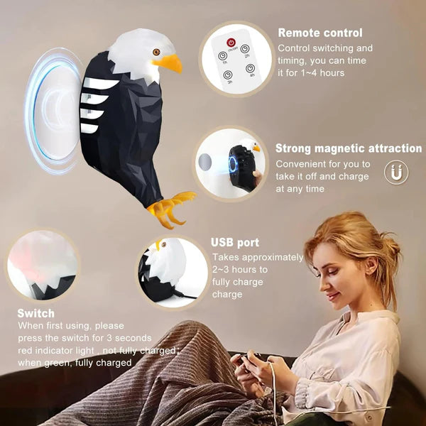 Bald Eagle Wall Light with Remote Control
