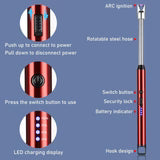 Stainless Steel Electric Rechargeable Arc Lighter/Plasma Lighter Flameless Windproof USB Lighter 360° Flexible Neck Arc Lighter Candles, Gas Stove, BBQ, Fireworks