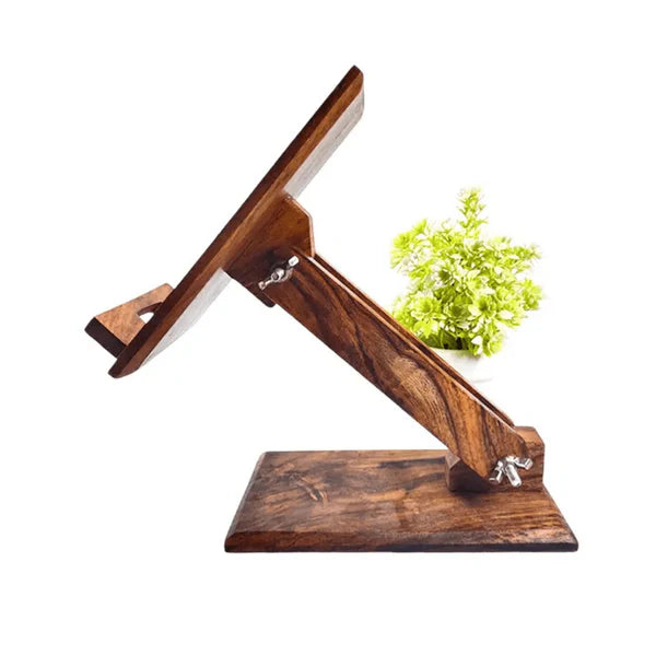 wood adjustable table mobile stand