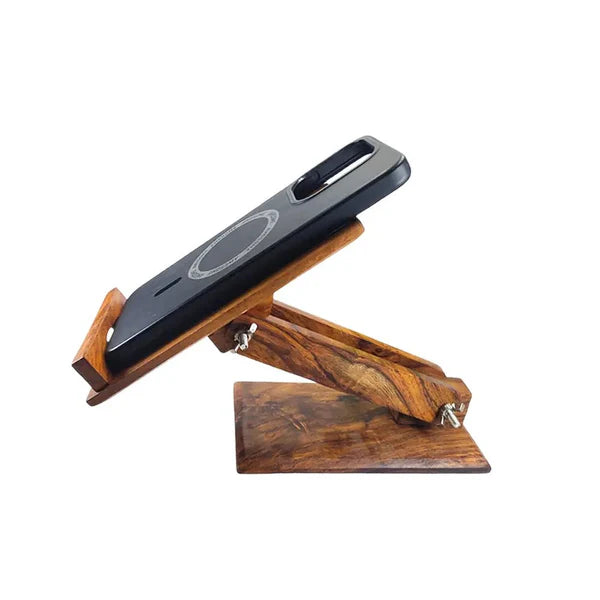 wood adjustable table mobile stand