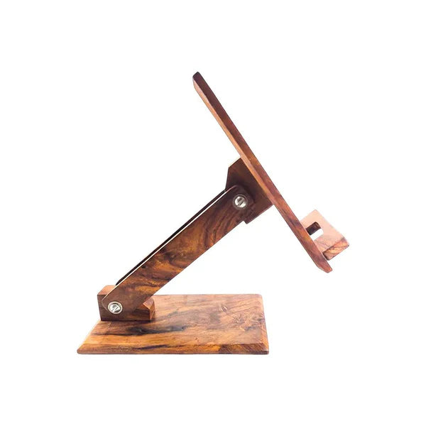 wood adjustable table mobile stand