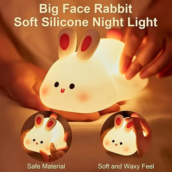 USB rechargeable big face rabbit night light