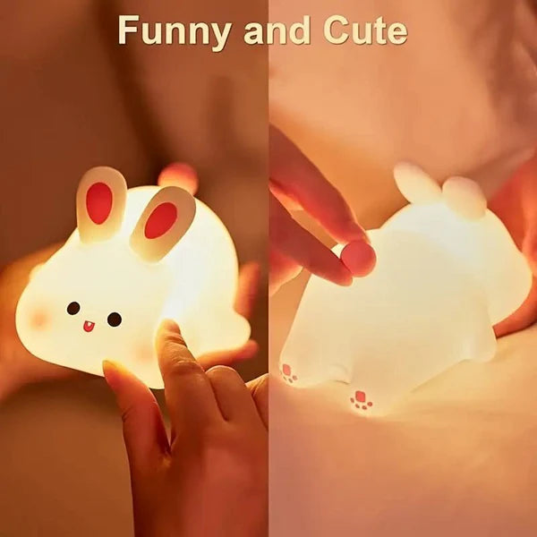 USB rechargeable big face rabbit night light