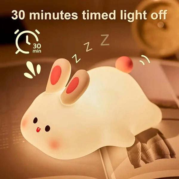USB rechargeable big face rabbit night light