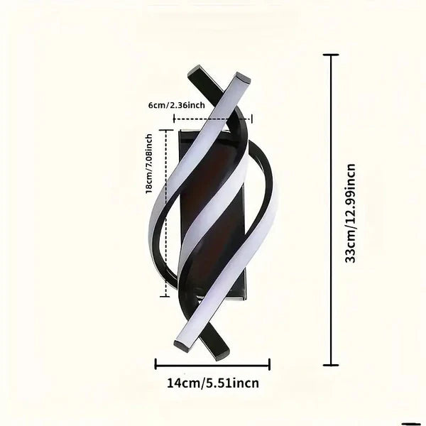 Modern Spiral Wall Sconce, LED Aluminum Wall Light Fixture