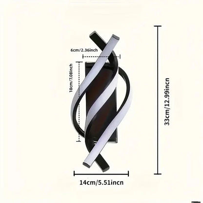 Modern Spiral Wall Sconce, LED Aluminum Wall Light Fixture