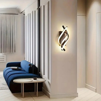 Modern Spiral Wall Sconce, LED Aluminum Wall Light Fixture